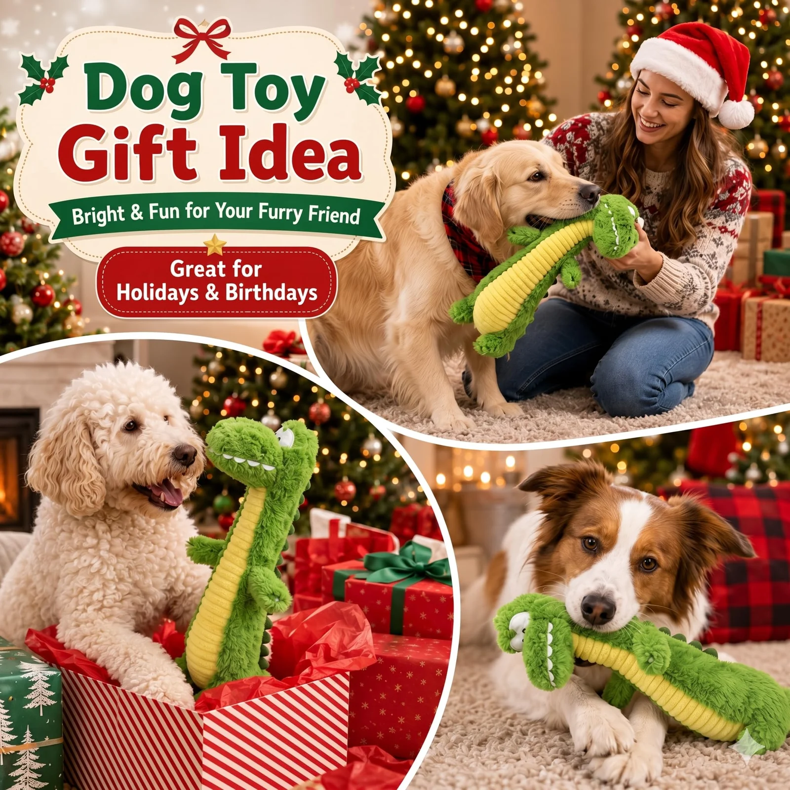 Squeaky Dog Plush Chew Toy, Interactive Tug Toy For Chewers, Medium & Large Dogs Fetch… — image 5
