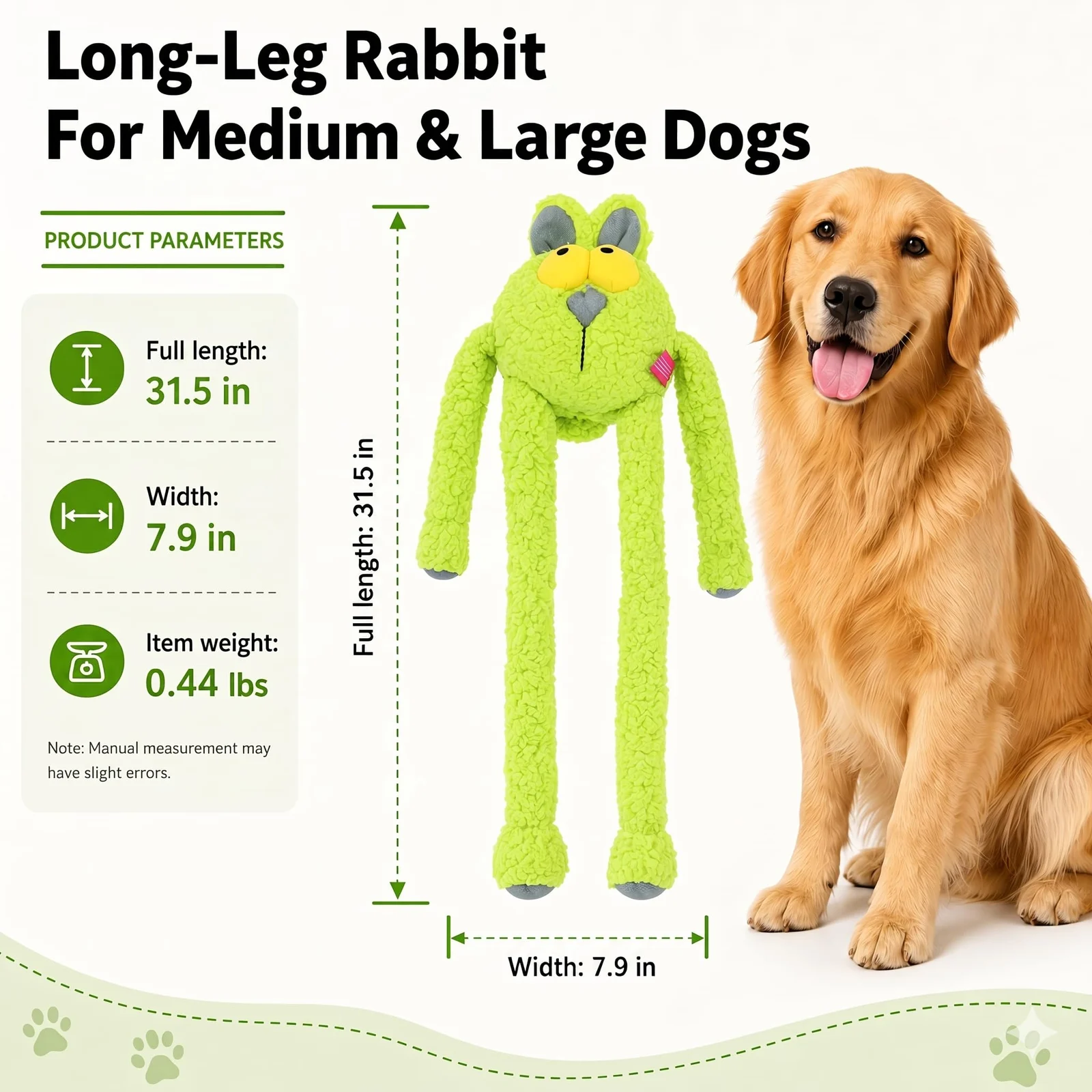 Squeaky Dog Plush Chew Toy, Interactive Tug Toy For Chewers, Medium & Large Dogs Fetch… — image 2