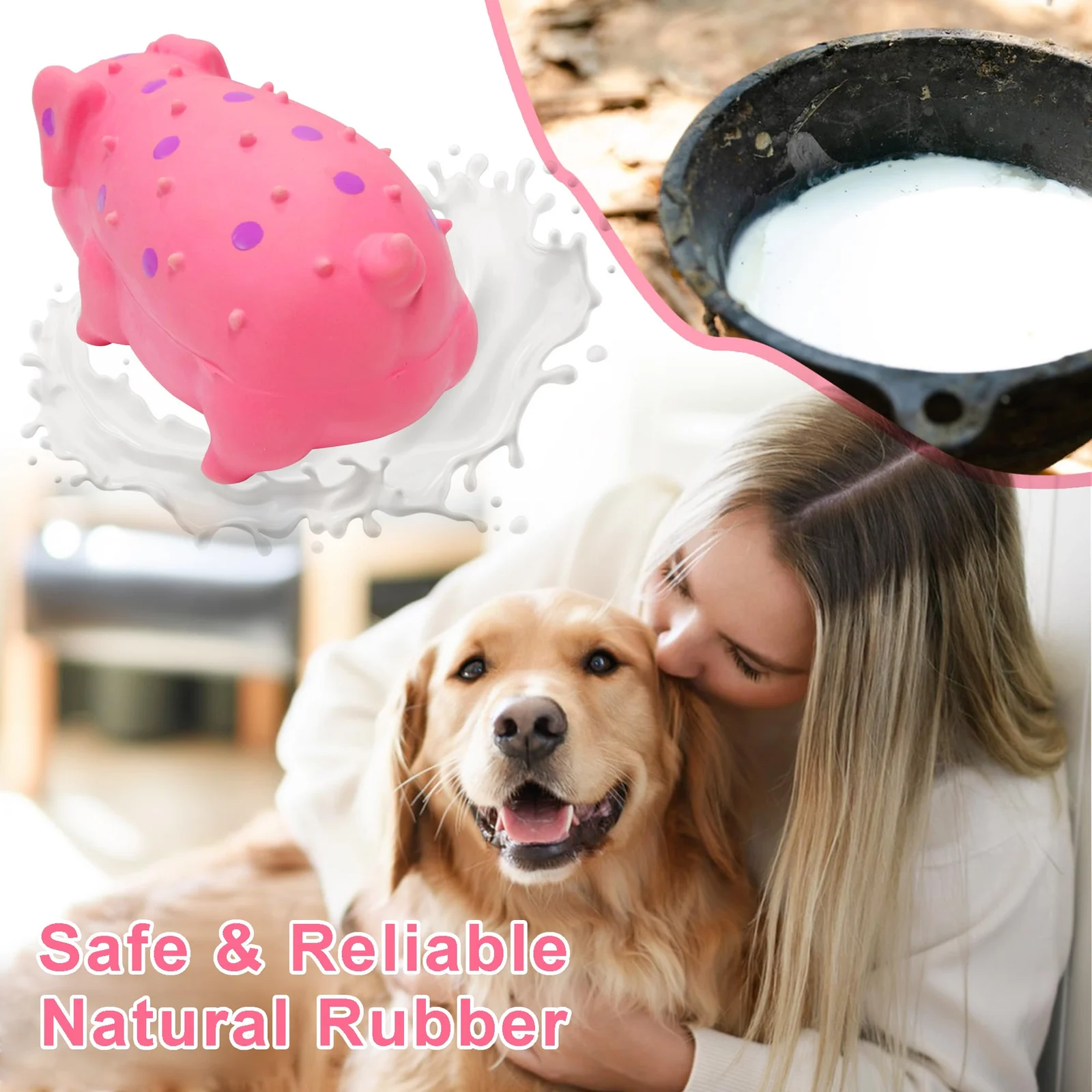 Squeaky Pig Dog Toy That Oinks, Latex 7.3 In Grunting Toys, Durable Chewing Toys For… — image 2