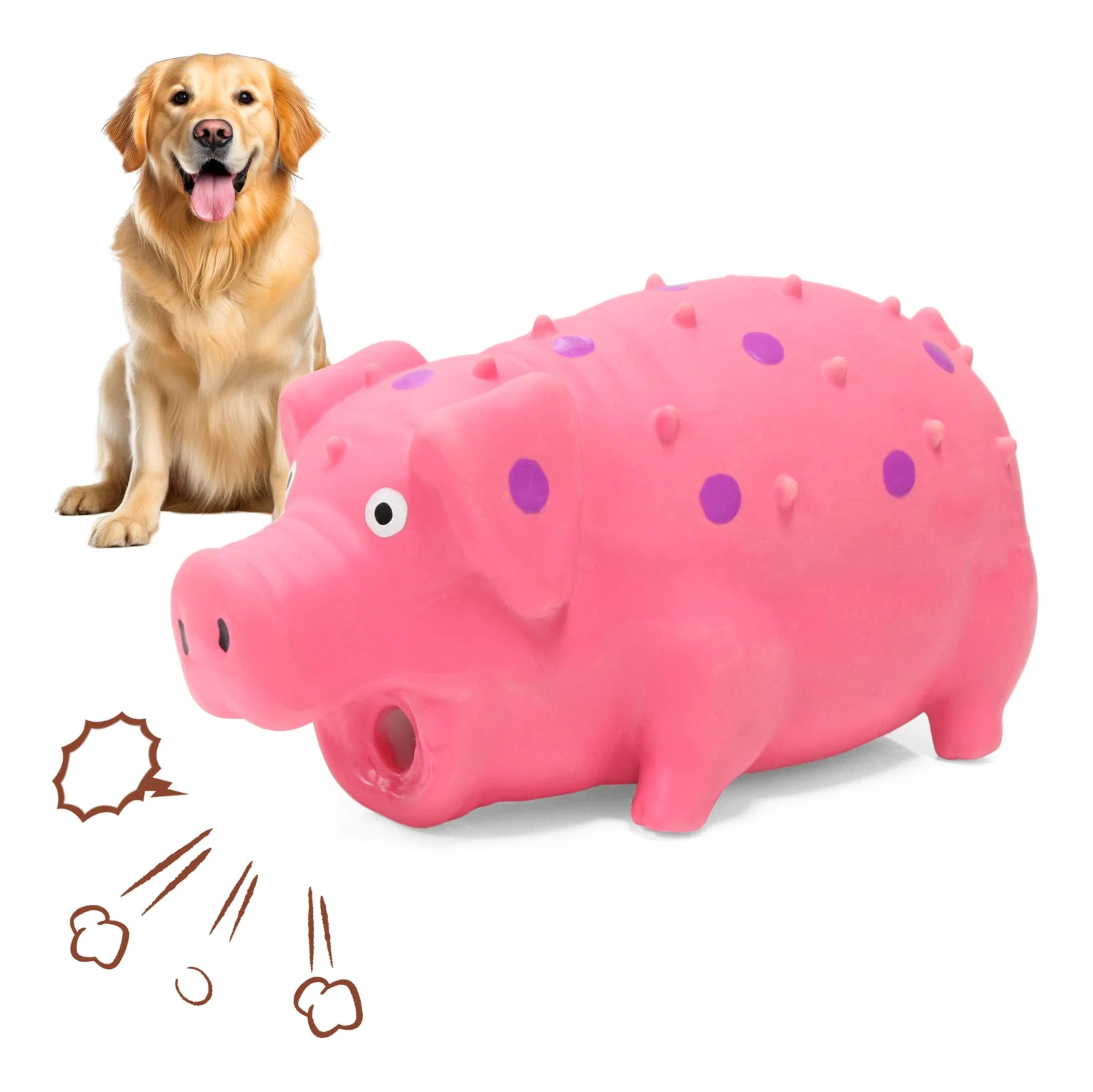 Squeaky Pig Dog Toy That Oinks, Latex 7.3 In Grunting Toys, Durable Chewing Toys For… — image 4