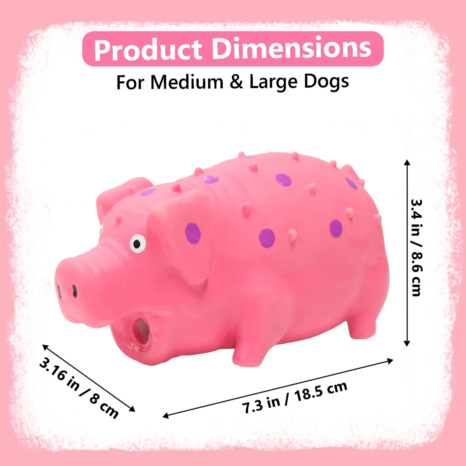 Squeaky Pig Dog Toy That Oinks, Latex 7.3 In Grunting Toys, Durable Chewing Toys For… — image 1