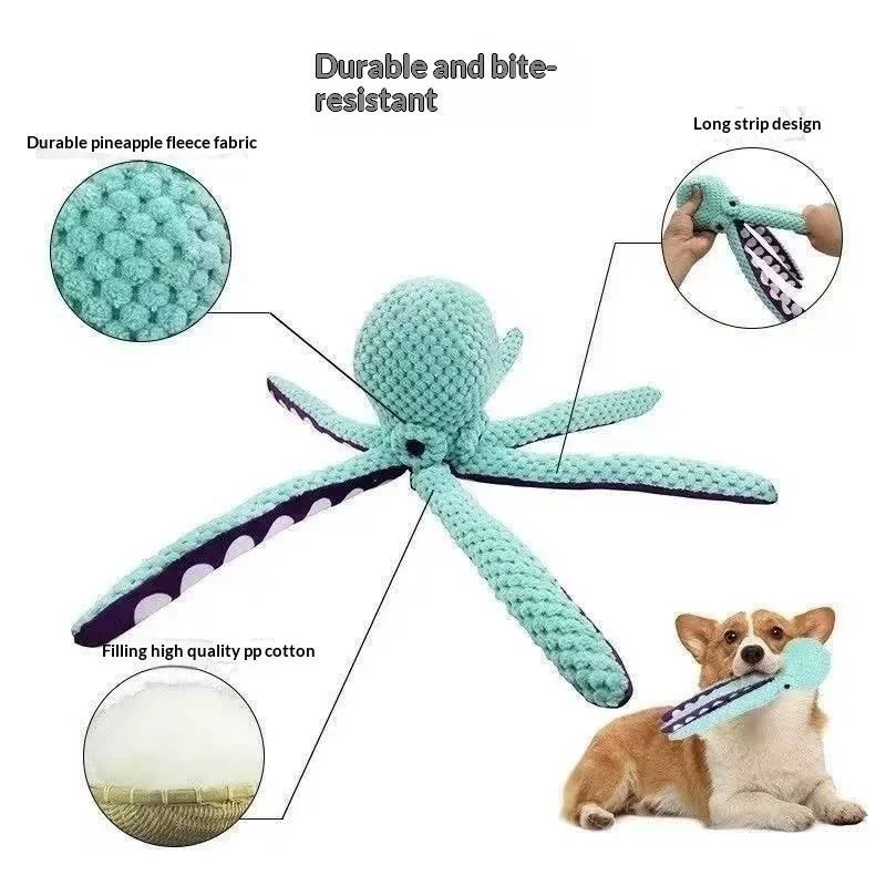 Squeaky Six-legged Octopus Plush Chew Toy For Cats & Dogs — image 13