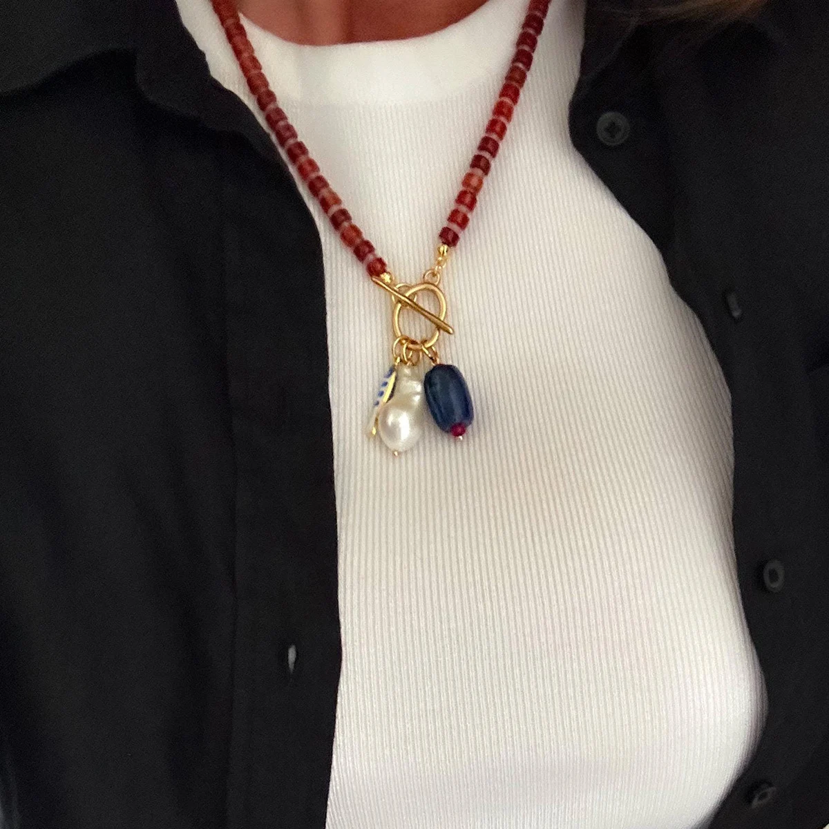 Stainless Steel Colorfast Beaded Necklace For Women — image 4