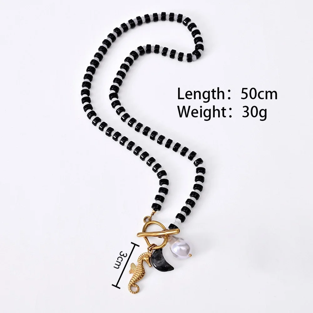 Stainless Steel Colorfast Beaded Necklace For Women — image 3