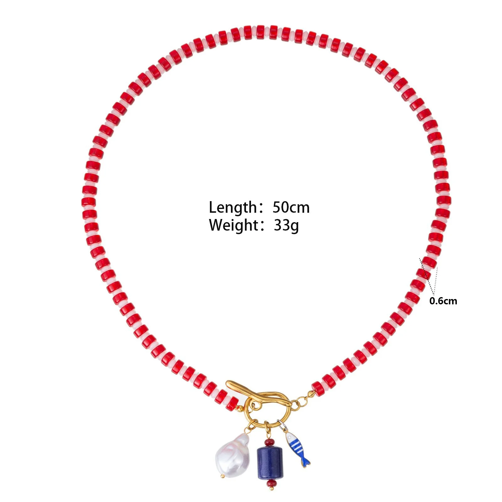 Stainless Steel Colorfast Beaded Necklace For Women — image 8