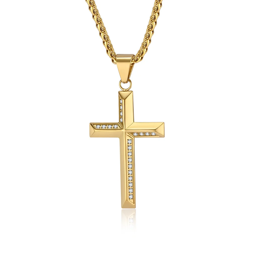 Stainless Steel Cross Full-diamond Necklace — image 6