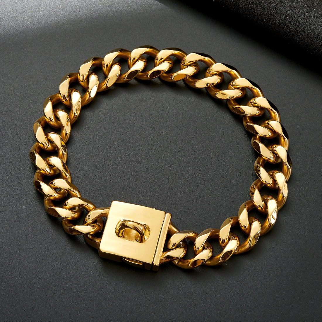 Stainless Steel Gold And Silver Buckle Pet Dog Necklace Collar — image 2