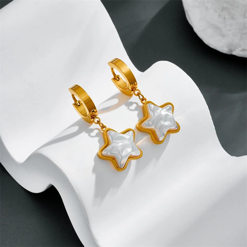 Stainless Steel Gold Tone Jewelry Set For Women Ball Station Chain Star Shape… — image 2