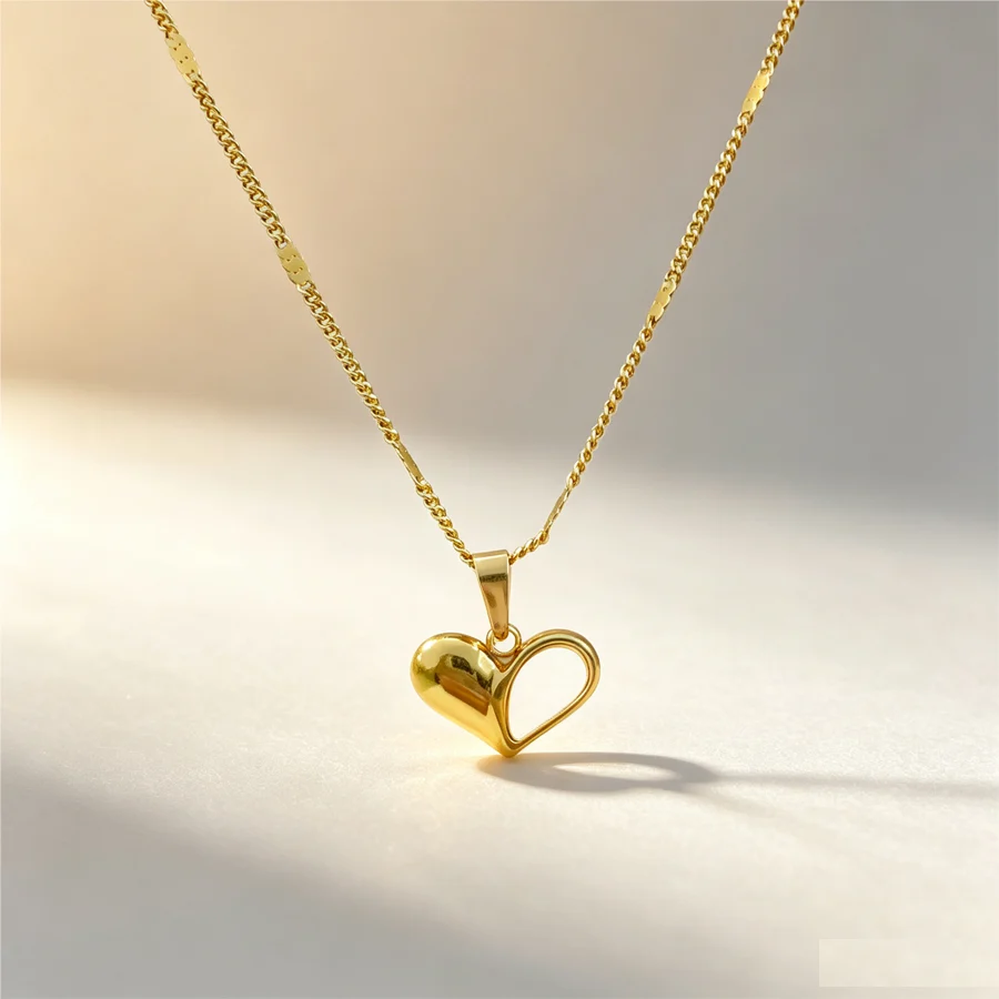 Stainless Steel Gold Tone Love Heart Mother Of Pearl 3pcs Jewelry Set For Women Box… — image 2