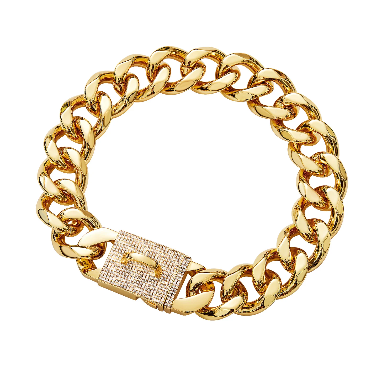 Stainless Steel Golden Single Six-row Diamond-encrusted Pet Dog Necklace Collar — image 4