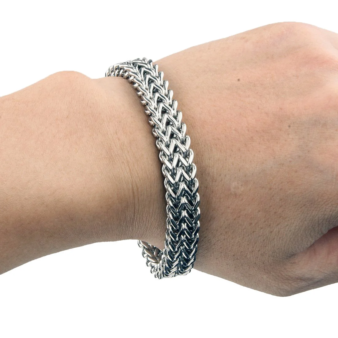 Stainless Steel Hip-hop Style Bracelet - Durable Metal Link Chain Bangle For Men Women… — image 2
