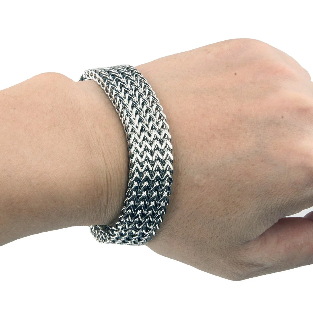 Stainless Steel Hip-hop Style Bracelet - Durable Metal Link Chain Bangle For Men Women… — image 4