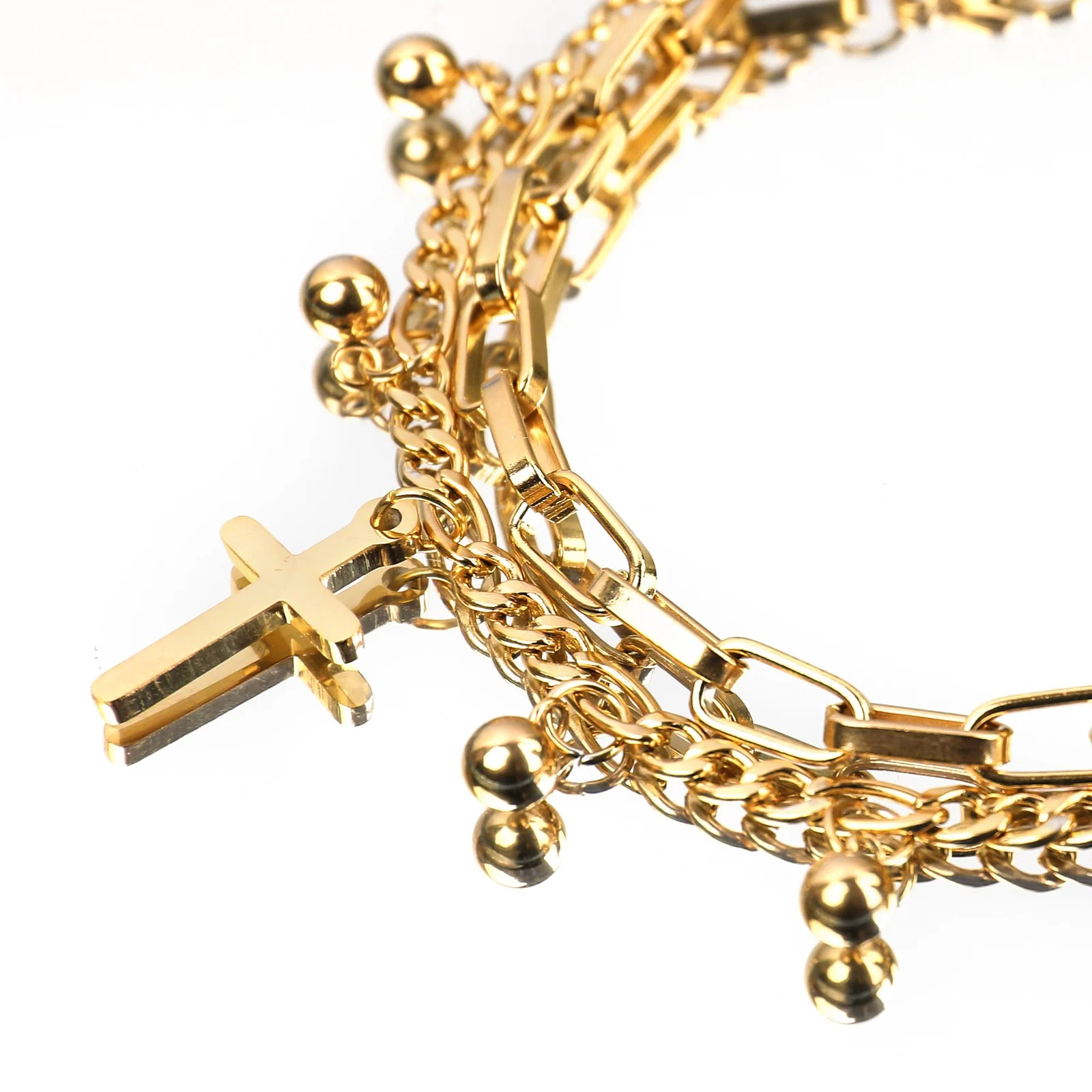 Stainless Steel Titanium Cross Bracelet For Women — image 2