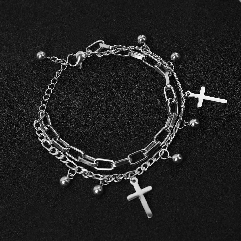 Stainless Steel Titanium Cross Bracelet For Women — image 3
