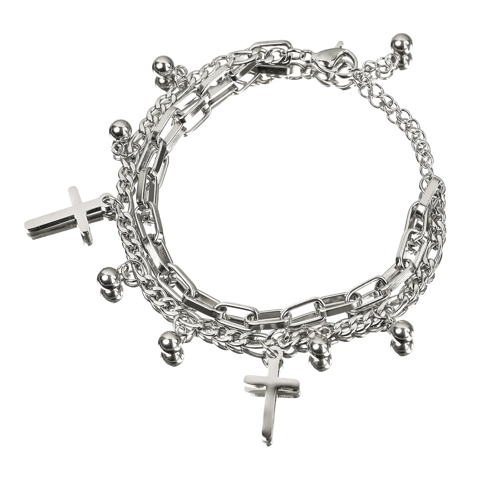 Stainless Steel Titanium Cross Bracelet For Women — image 5