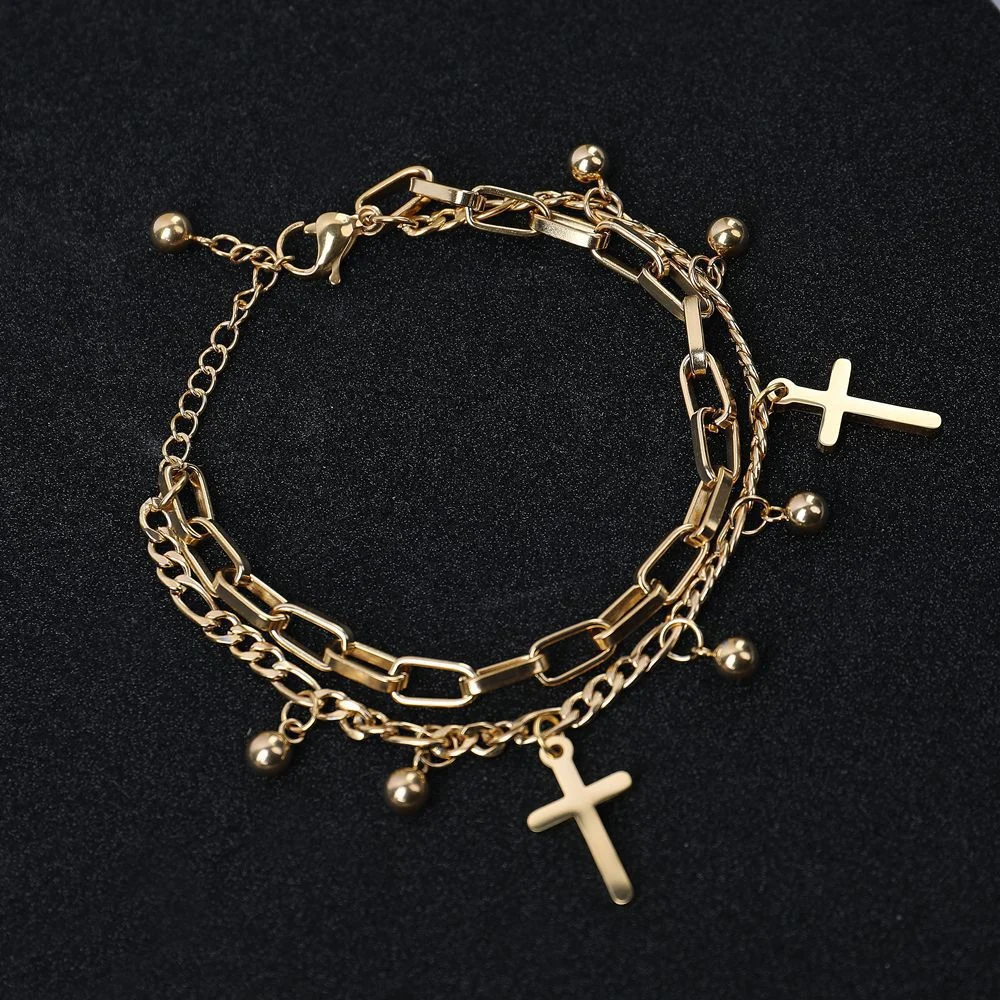 Stainless Steel Titanium Cross Bracelet For Women — image 4