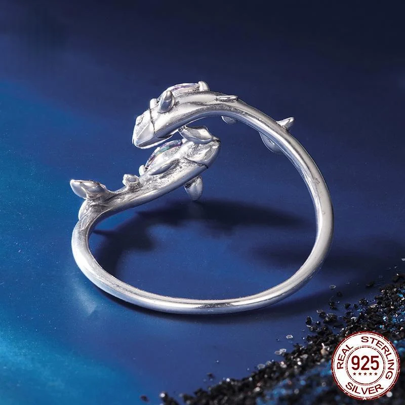 Sterling Silver Fashionable Adjustable Pisces Ring — image 3