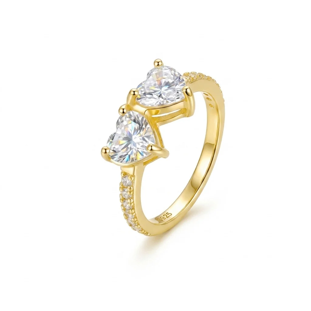 Sterling Silver Ring With A Heart-shaped Moissanite For Women — image 3
