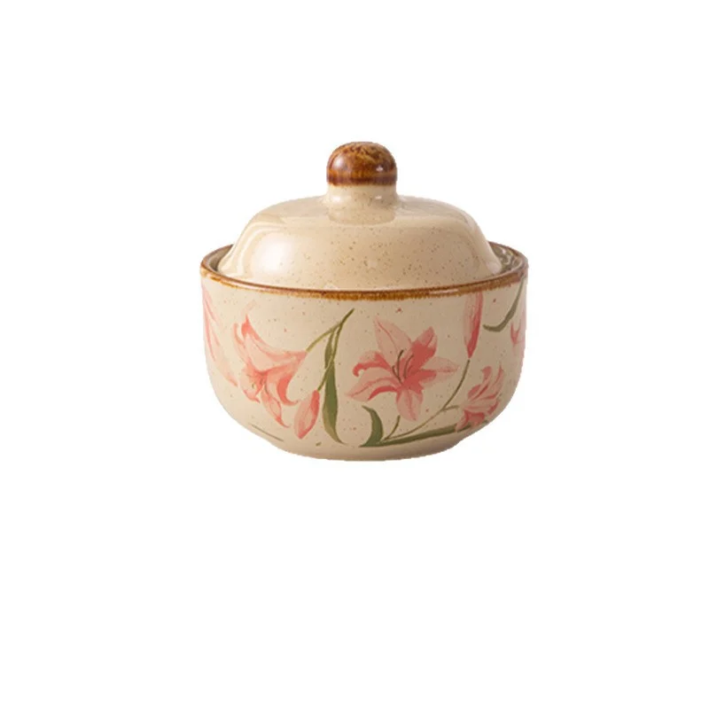 Stew Pot With Lid Soup For Water-bath Cooking Small Earthenware Casserole Home Use Bowl — image 3