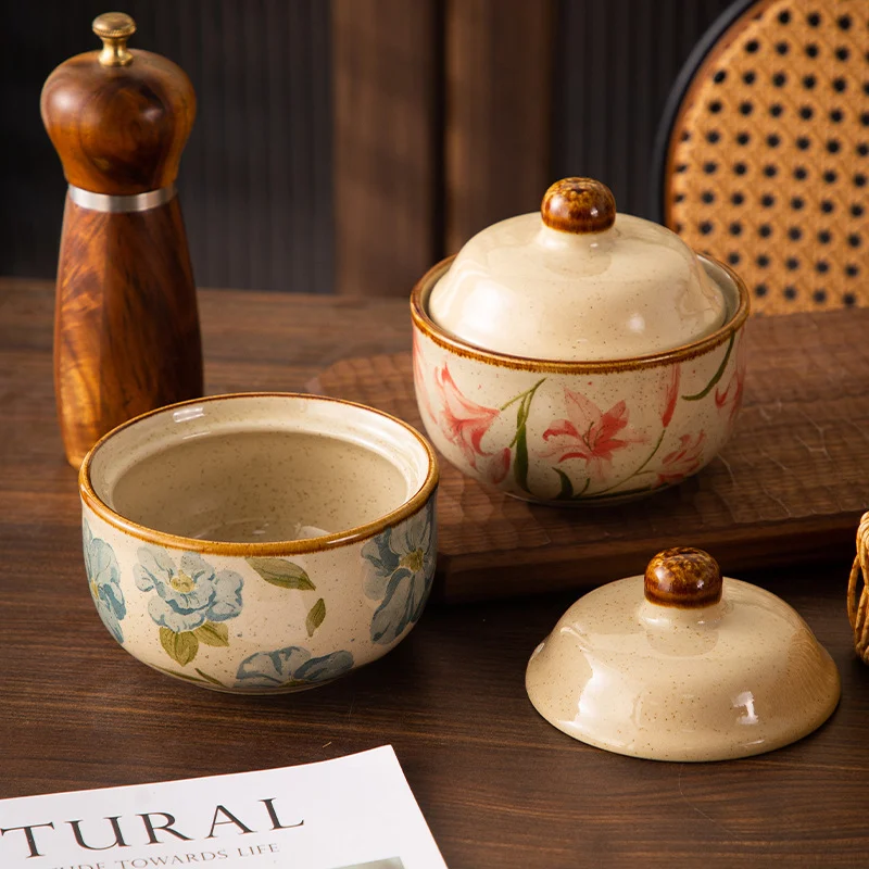 Stew Pot With Lid Soup For Water-bath Cooking Small Earthenware Casserole Home Use Bowl — image 5