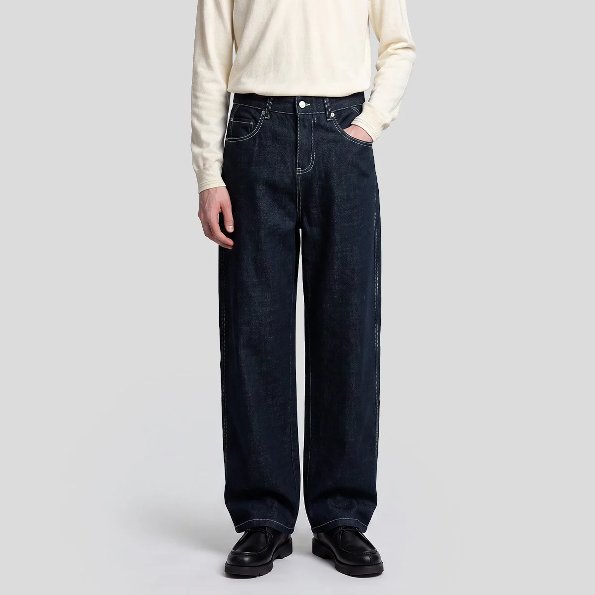 Straight-leg Avant-garde Fashion Trousers, Mens Loose-fit Denim Jeans — image 5