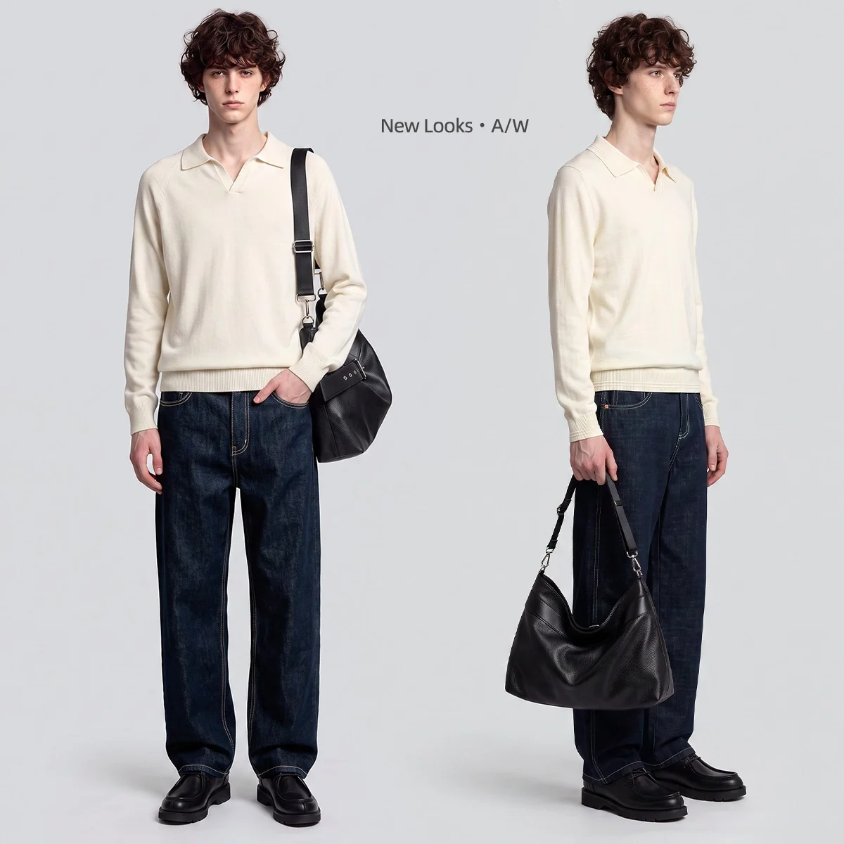 Straight-leg Avant-garde Fashion Trousers, Mens Loose-fit Denim Jeans — image 3