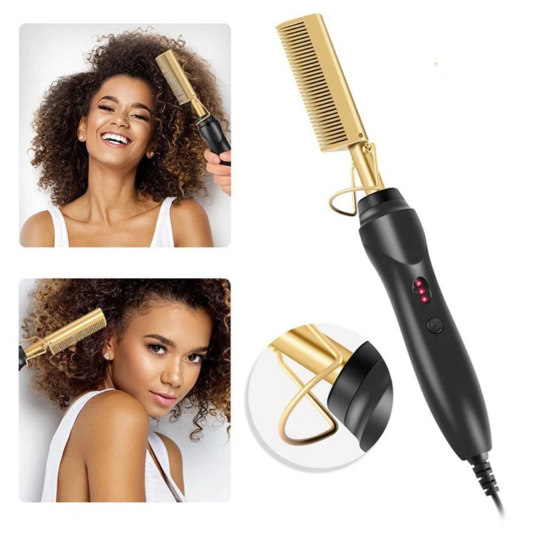 Straightening Comb, Bangs Dry And Wet Dual-purpose Copper Curling Iron, Home Electric… — image 4