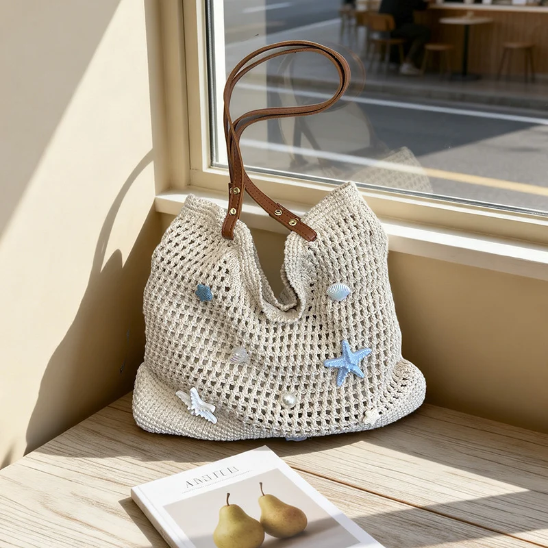 Straw-woven Womens Summer Large-capacity Underarm Shoulder Bag — image 3