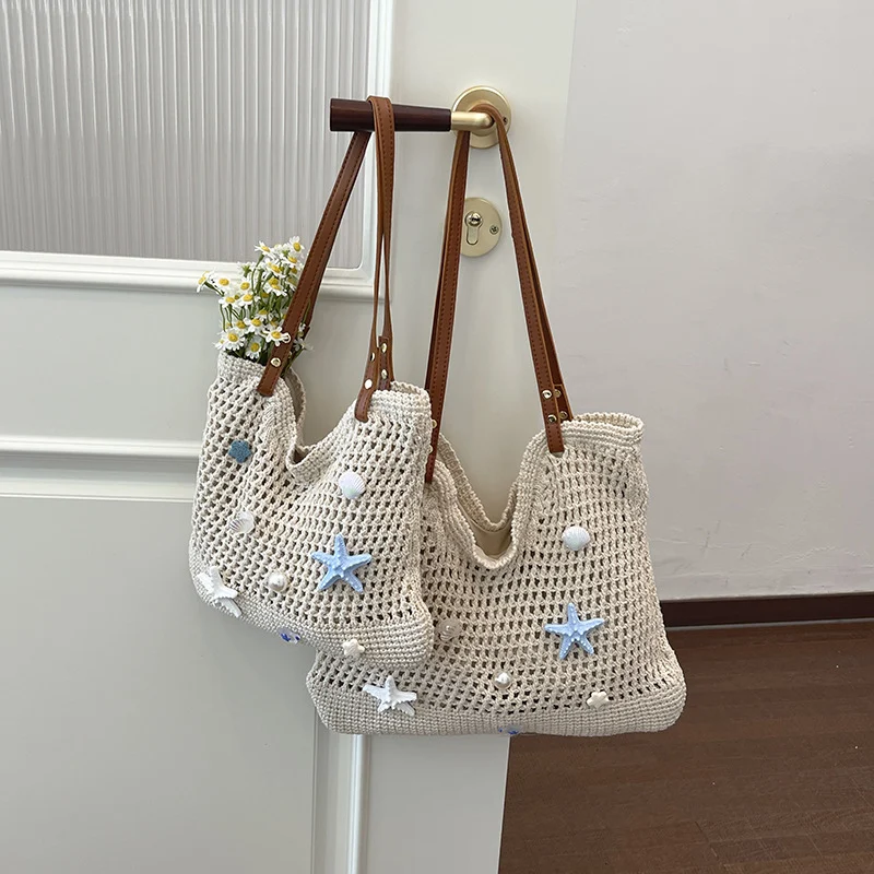 Straw-woven Womens Summer Large-capacity Underarm Shoulder Bag — image 7
