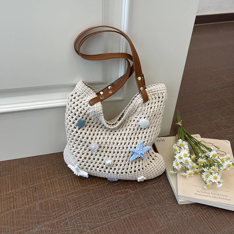 Straw-woven Womens Summer Large-capacity Underarm Shoulder Bag — image 2