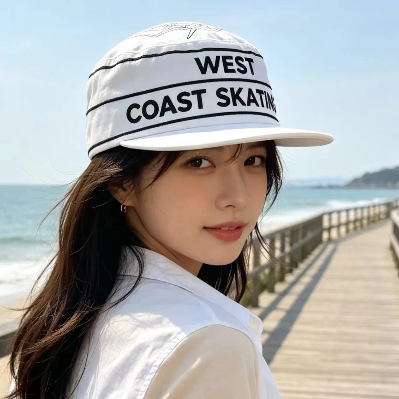 Street Hip-hop Style Letter Embroidery Flat Cap With Retro Color Contrast Stripes Cap,… — image 8