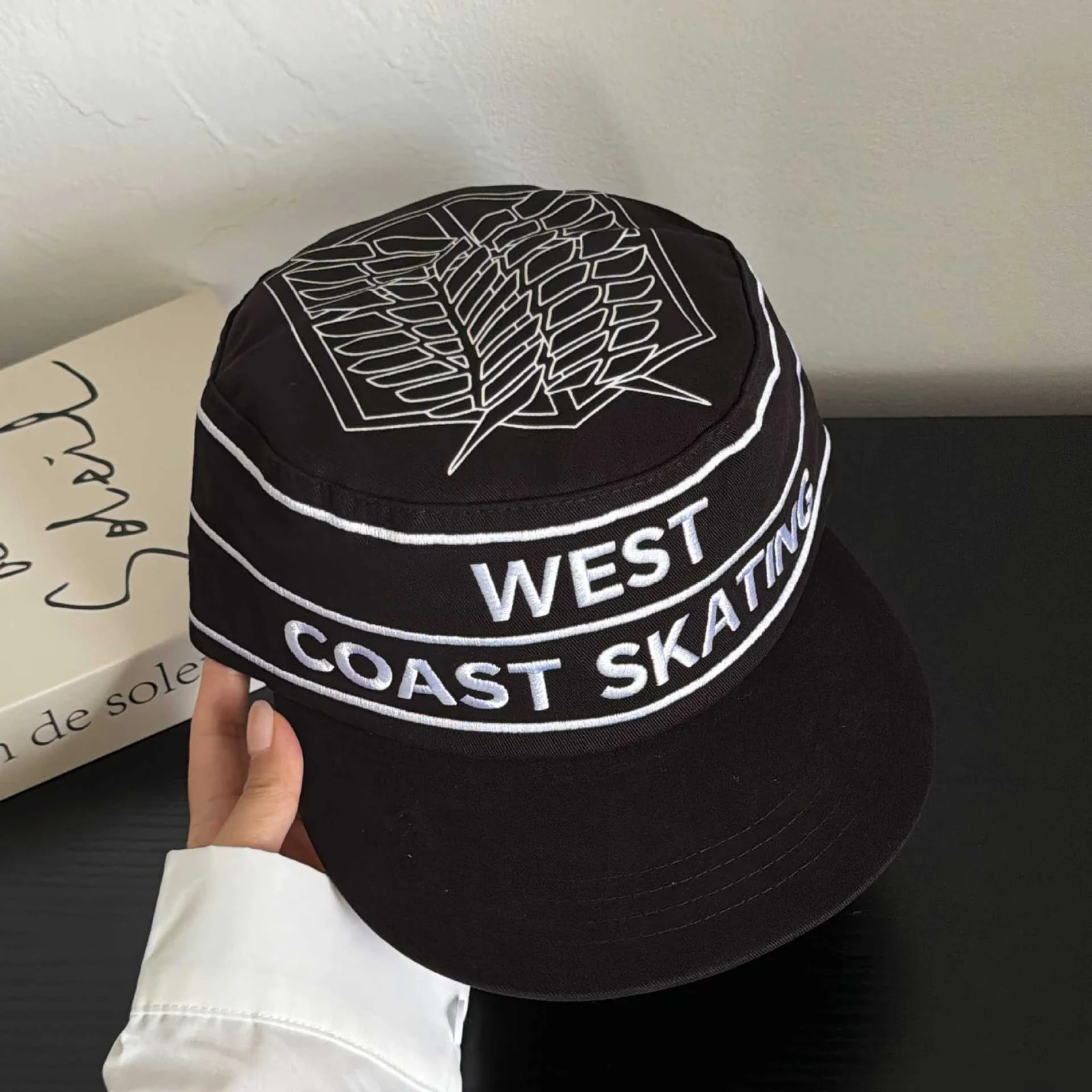 Street Hip-hop Style Letter Embroidery Flat Cap With Retro Color Contrast Stripes Cap,… — image 5