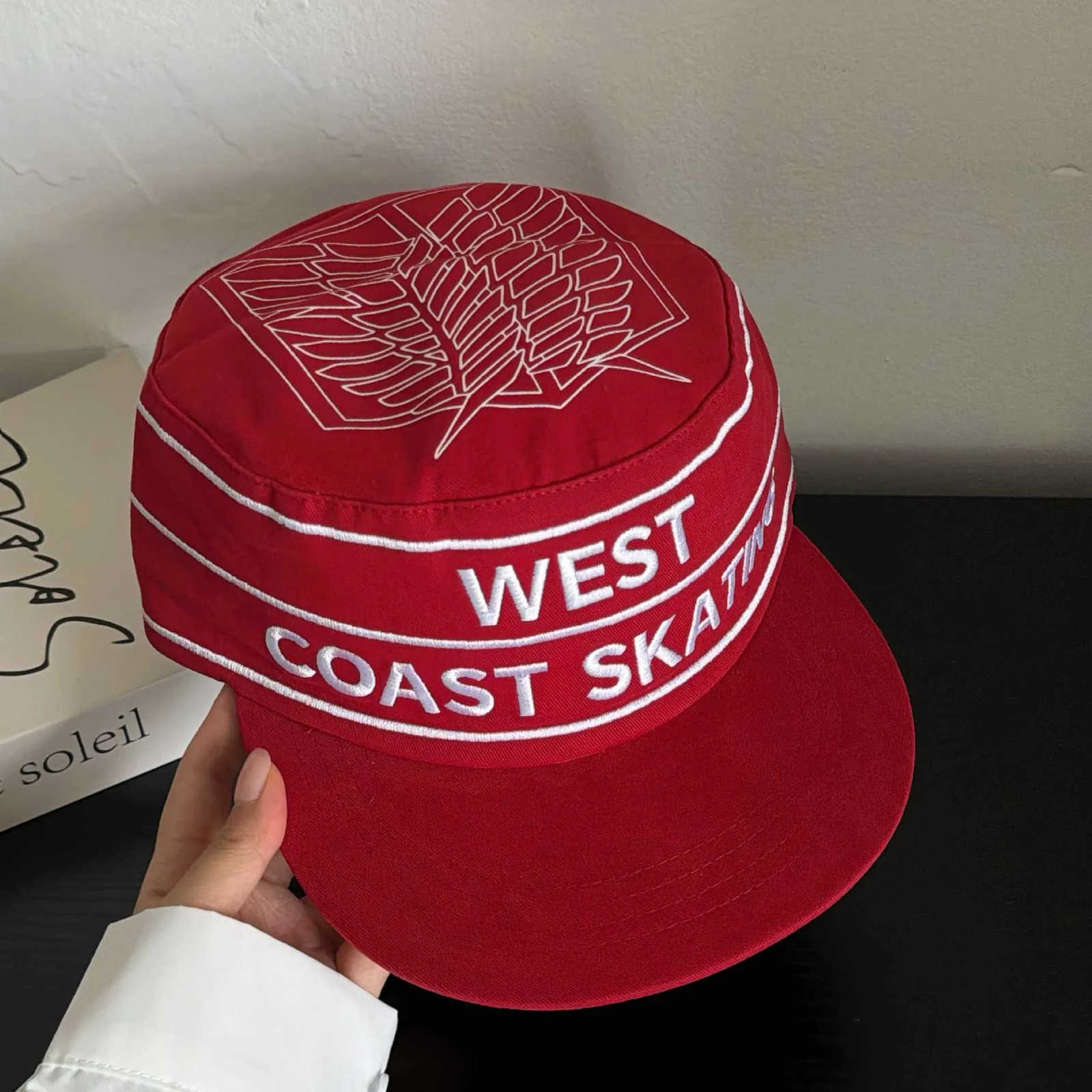 Street Hip-hop Style Letter Embroidery Flat Cap With Retro Color Contrast Stripes Cap,… — image 2