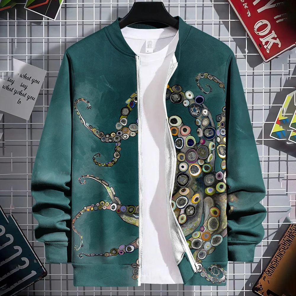 Streetwear Colorful Graphic Novelty Pattern 3d-printed Crew-neck Cardigan Hoodie — image 2