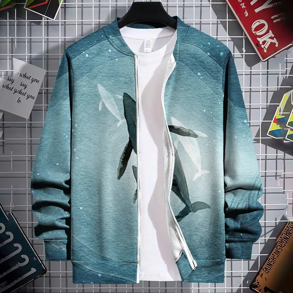 Streetwear Colorful Graphic Novelty Pattern 3d-printed Crew-neck Cardigan Hoodie — image 4