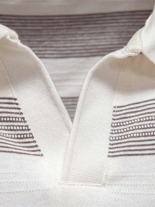 Striped Lapel Cotton Casual Short Sleeve — image 1