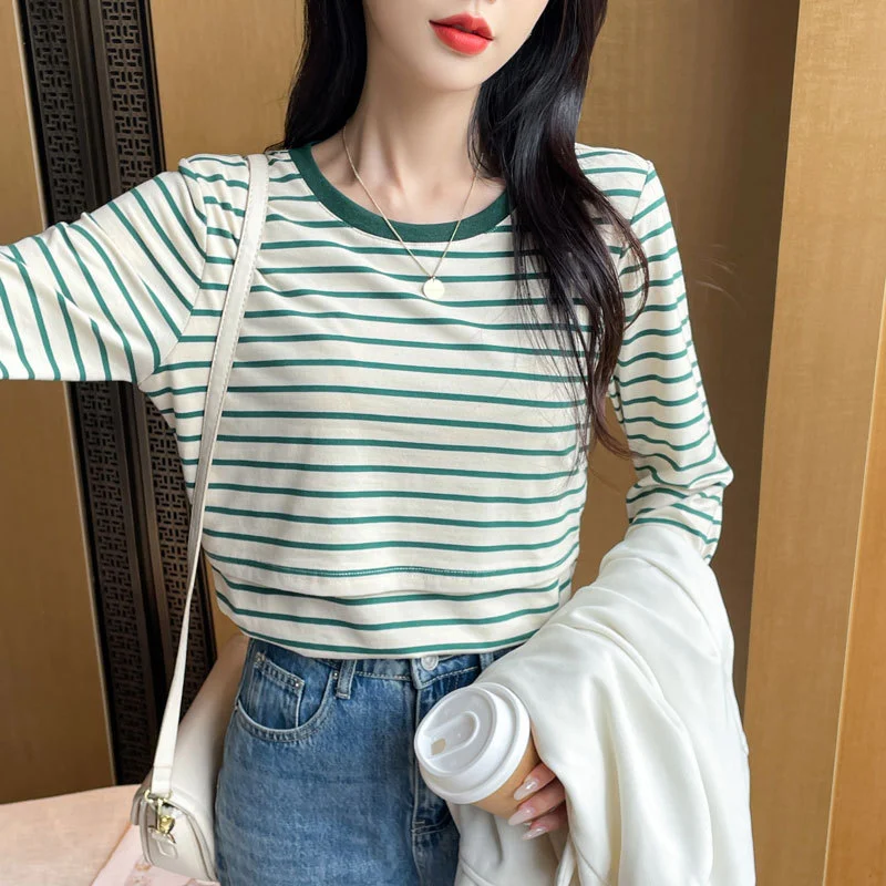 Striped Nursing Shirt Spring And Autumn Long Sleeve Clothes — image 4