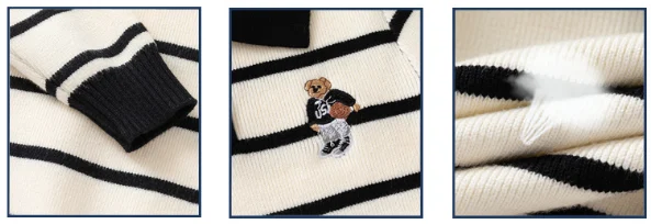 Striped Sweater Children's Single-layer Embroidered Top — image 5