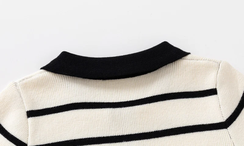Striped Sweater Children's Single-layer Embroidered Top — image 2