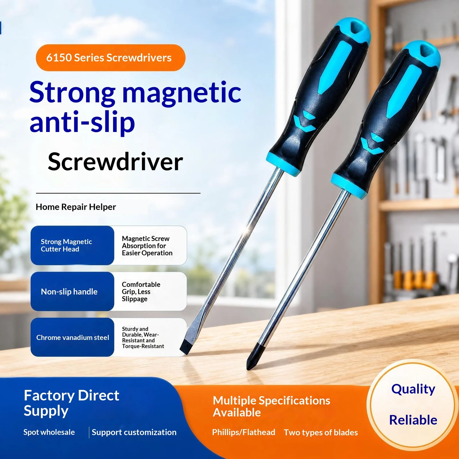 Strong Magnetic Anti-slip Screwdriver Chrome Vanadium Steel Material — image 6