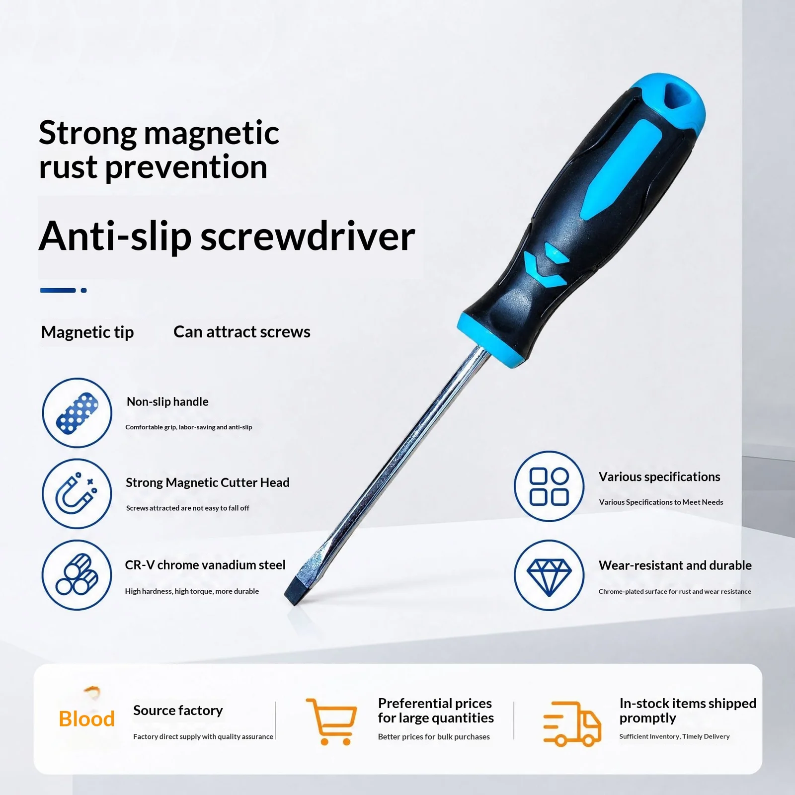 Strong Magnetic Anti-slip Screwdriver Chrome Vanadium Steel Material — image 3
