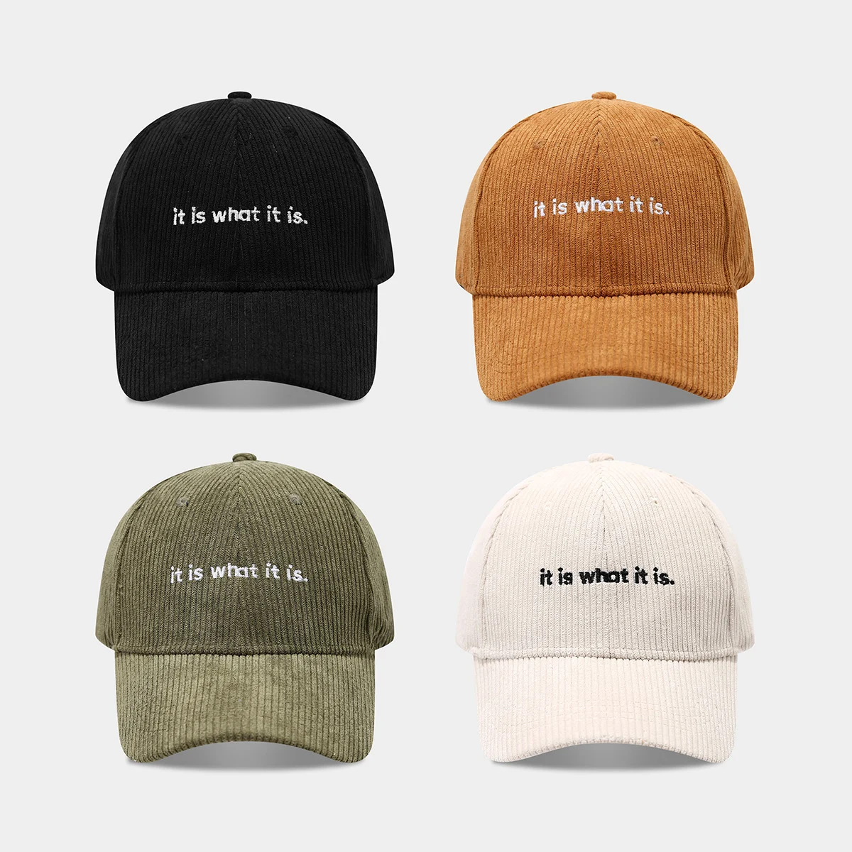 Stylish Letter-print Corduroy Baseball Cap For Couples — image 3