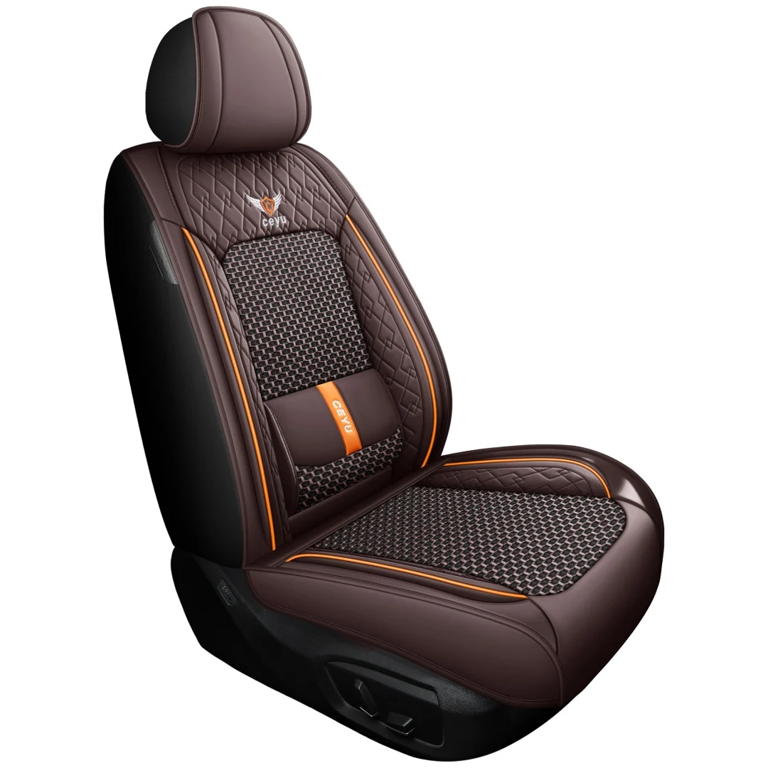 Summer Cool Ice Silk Breathable Car Seat Covers Full 5-seat Set Ergonomic Lumbar… — image 10