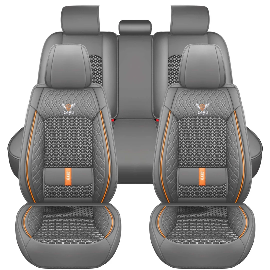 Summer Cool Ice Silk Breathable Car Seat Covers Full 5-seat Set Ergonomic Lumbar… — image 18