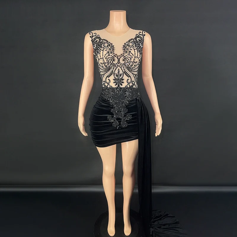 Summer Luxury Evening Dress Female Singer Stage Costume Senior Side Trailing Skirt — image 10