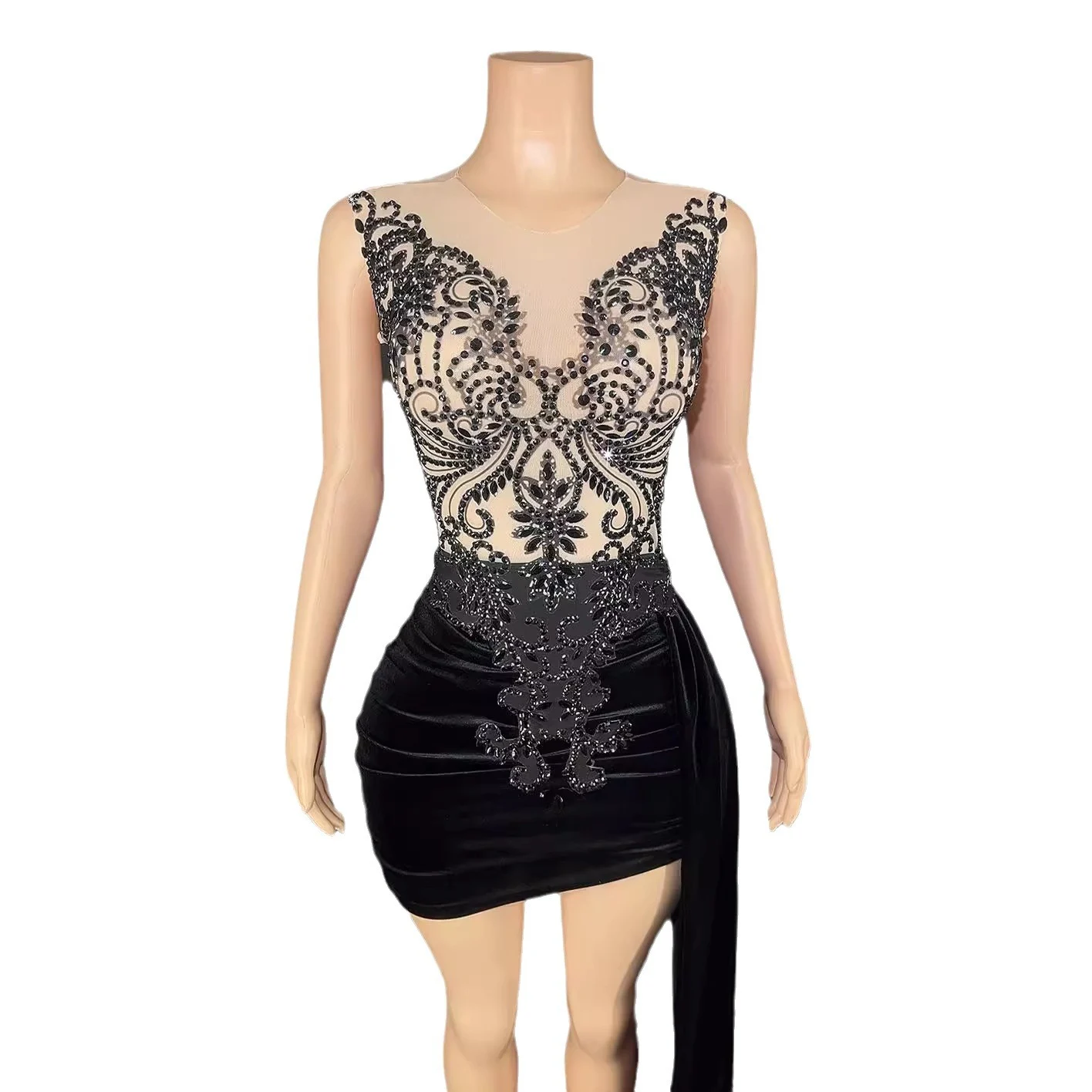 Summer Luxury Evening Dress Female Singer Stage Costume Senior Side Trailing Skirt — image 2
