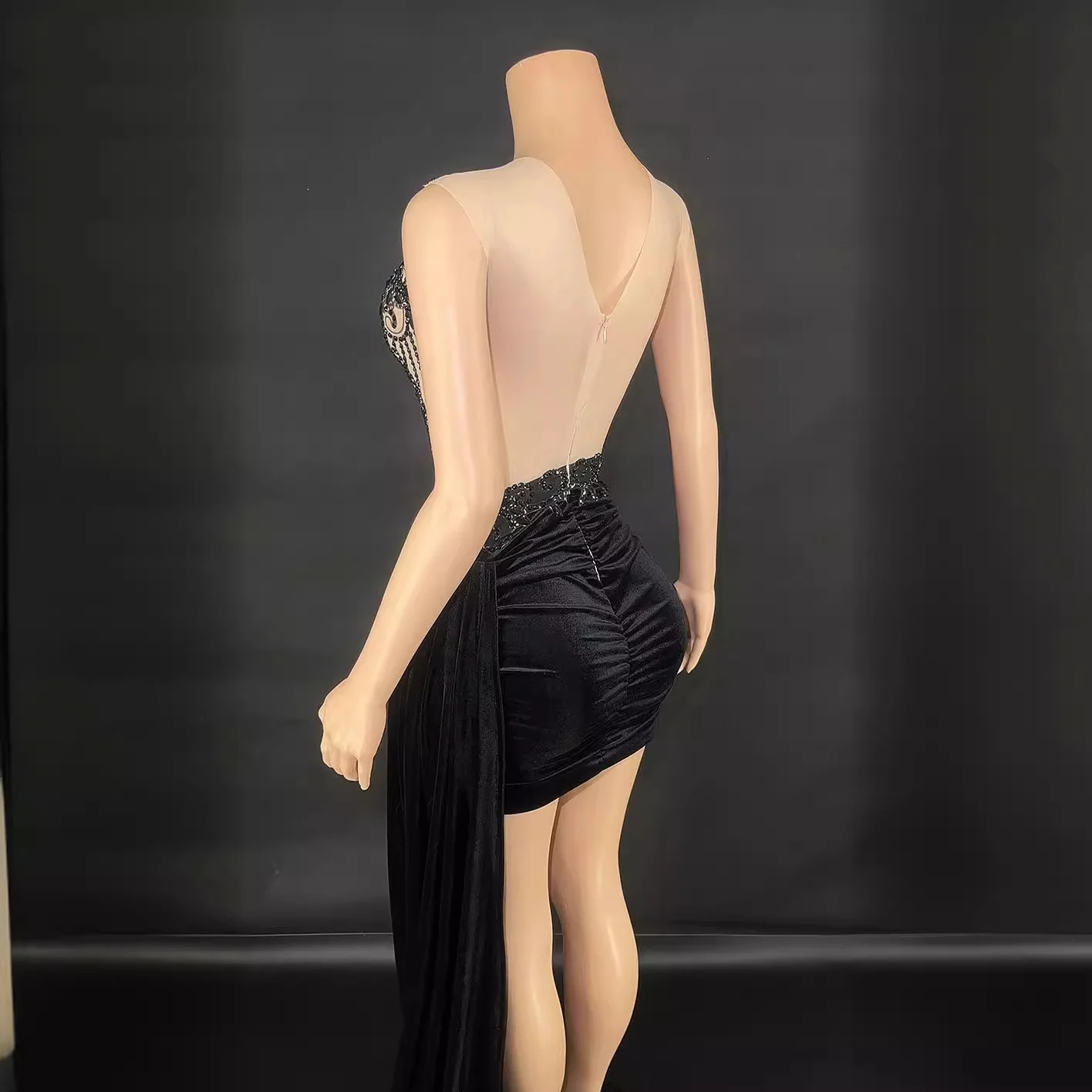 Summer Luxury Evening Dress Female Singer Stage Costume Senior Side Trailing Skirt — image 4