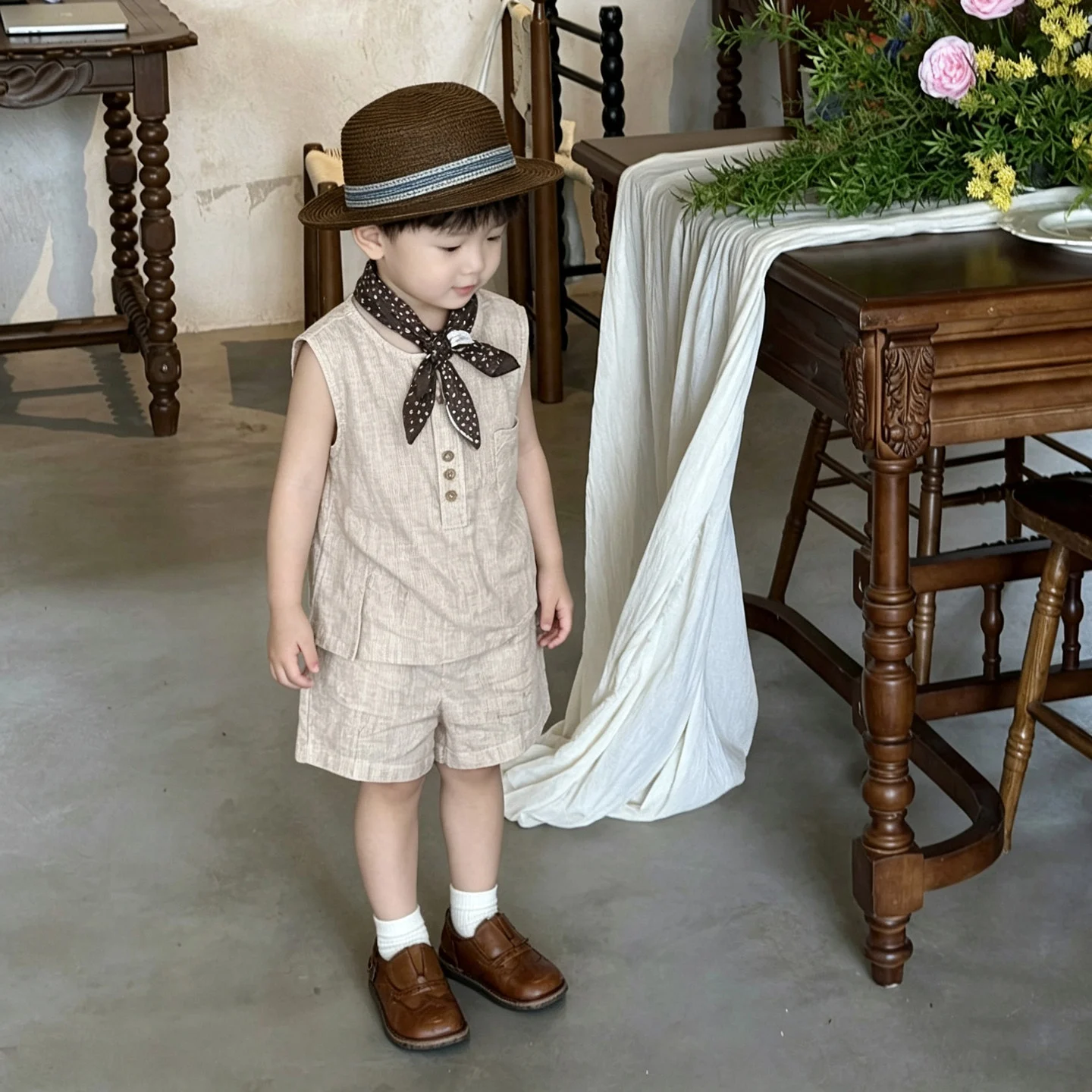 Summer New Children's Fashionable Loose Casual Sleeveless Vest Baby All-match Shorts — image 8