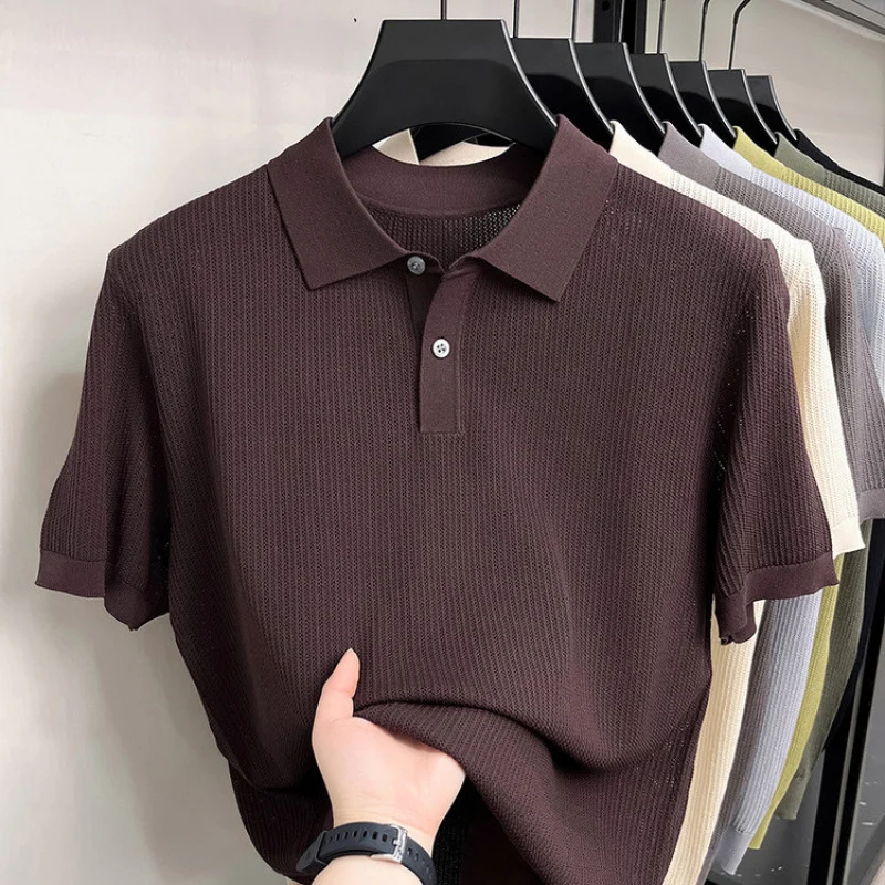 Summer New Short-sleeved Knitted T-shirt For Men — image 3