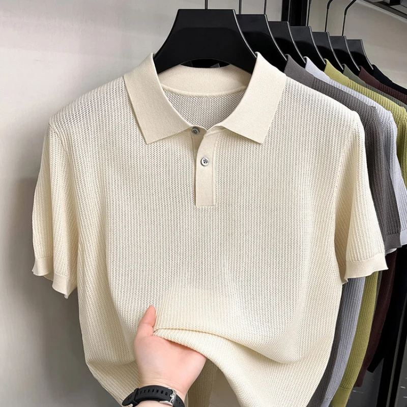 Summer New Short-sleeved Knitted T-shirt For Men — image 7